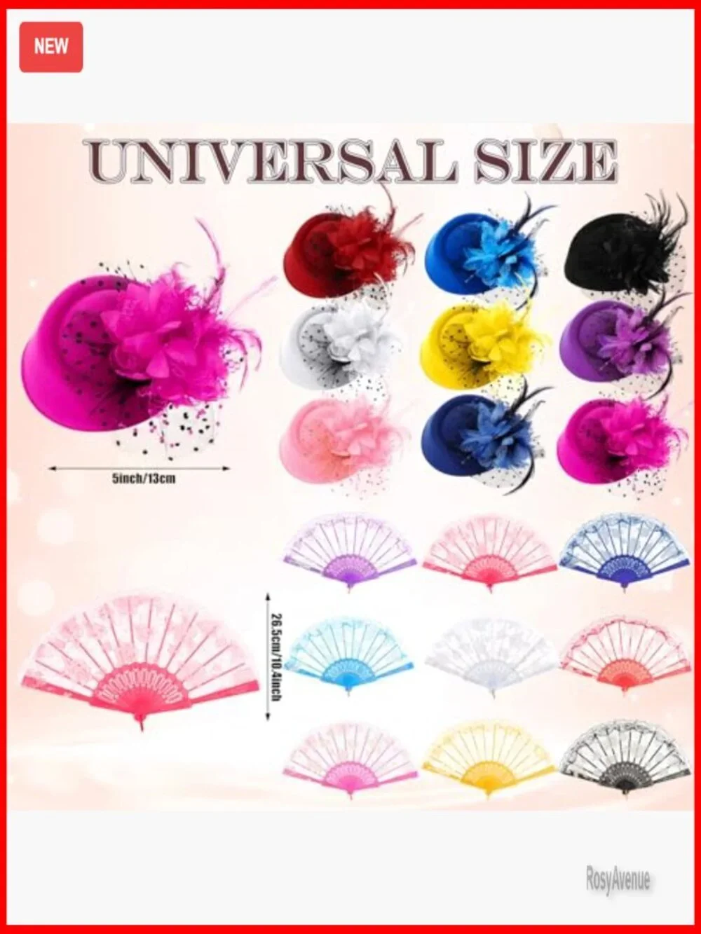 18 Pcs Tea Party Fascinator Set Mini Hats with Fans Costume Accessories